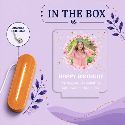 Birthday Gift for Loveable Person Personalized Photo LED Lamp with Warm White Light Birthday Gift for Sister, Daughter, Girlfriend & Wife
